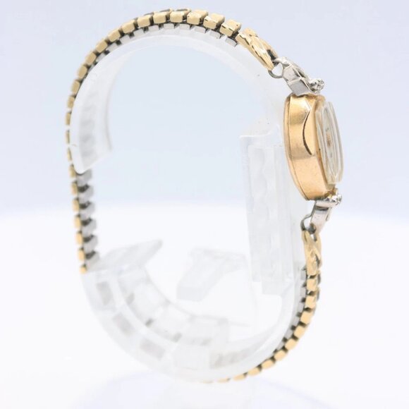 Vintage 1969 Bulova 2831 Two Tone Diamond Ladies Mechanical Wristwatch 10k RGP - Picture 2 of 5